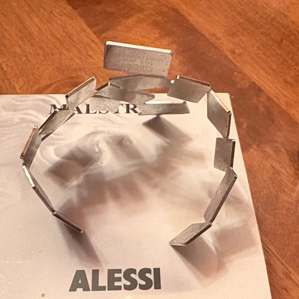 Alessi Silver Rectangular Modern Bracelet - Picture 3 of 8